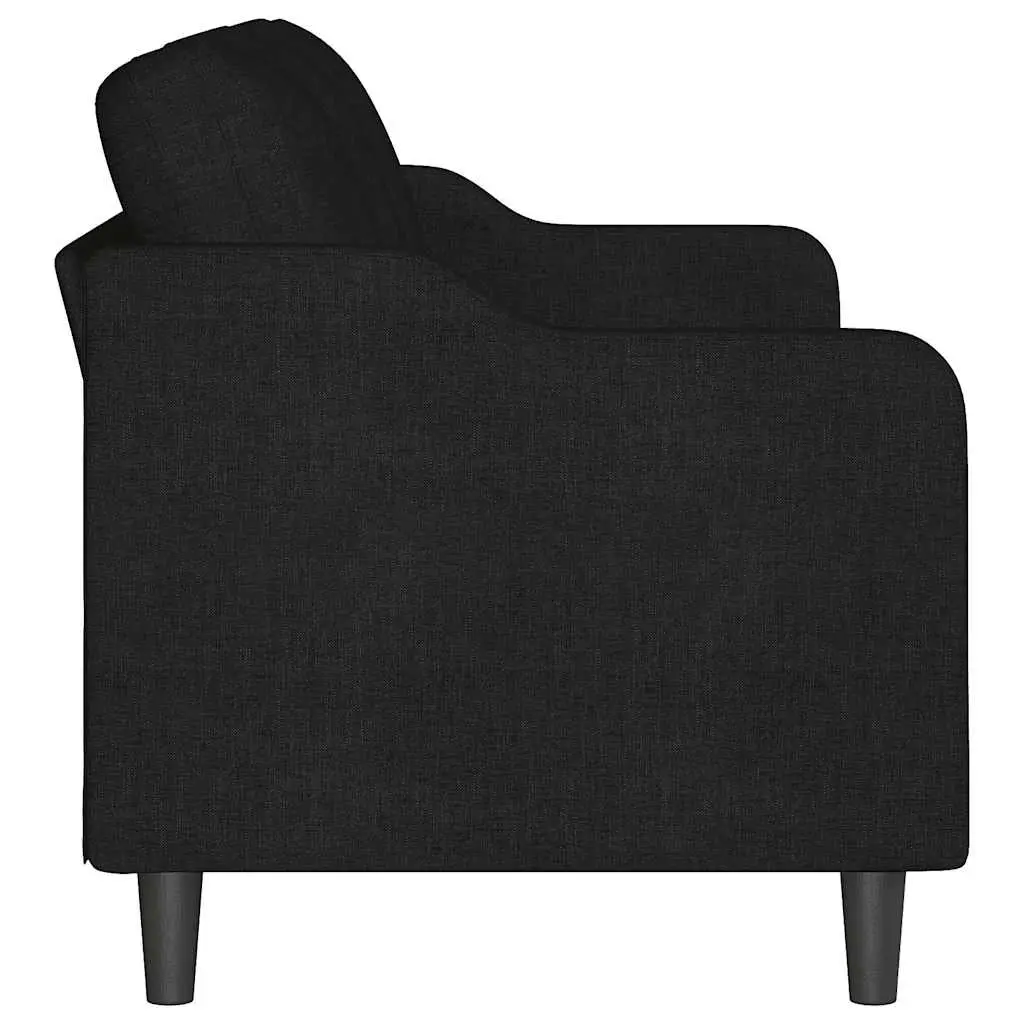 3-Seater Sofa Black 180cm Living Room Couch Fabric Upholstered Settee