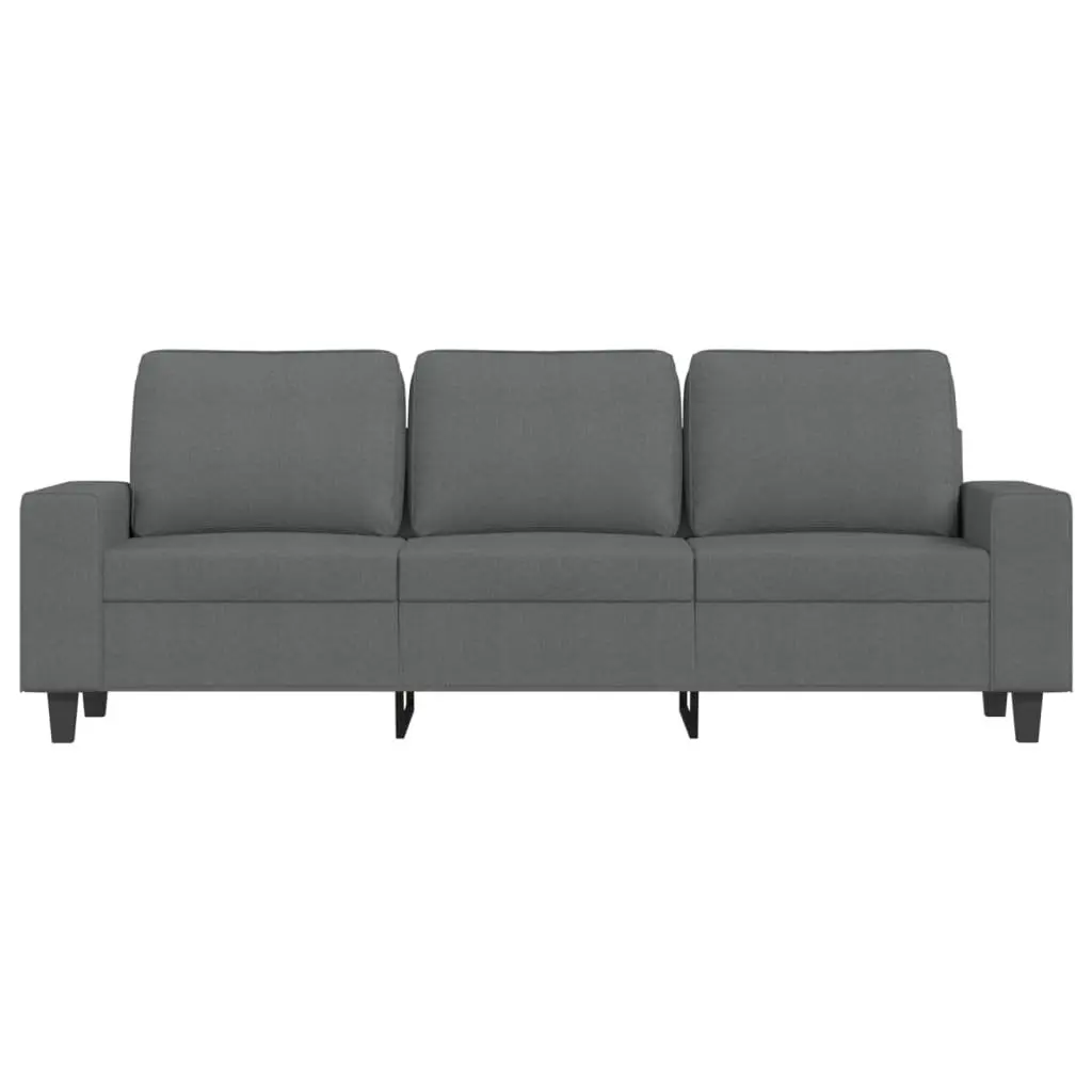 Grey 3-Seater Fabric Sofa