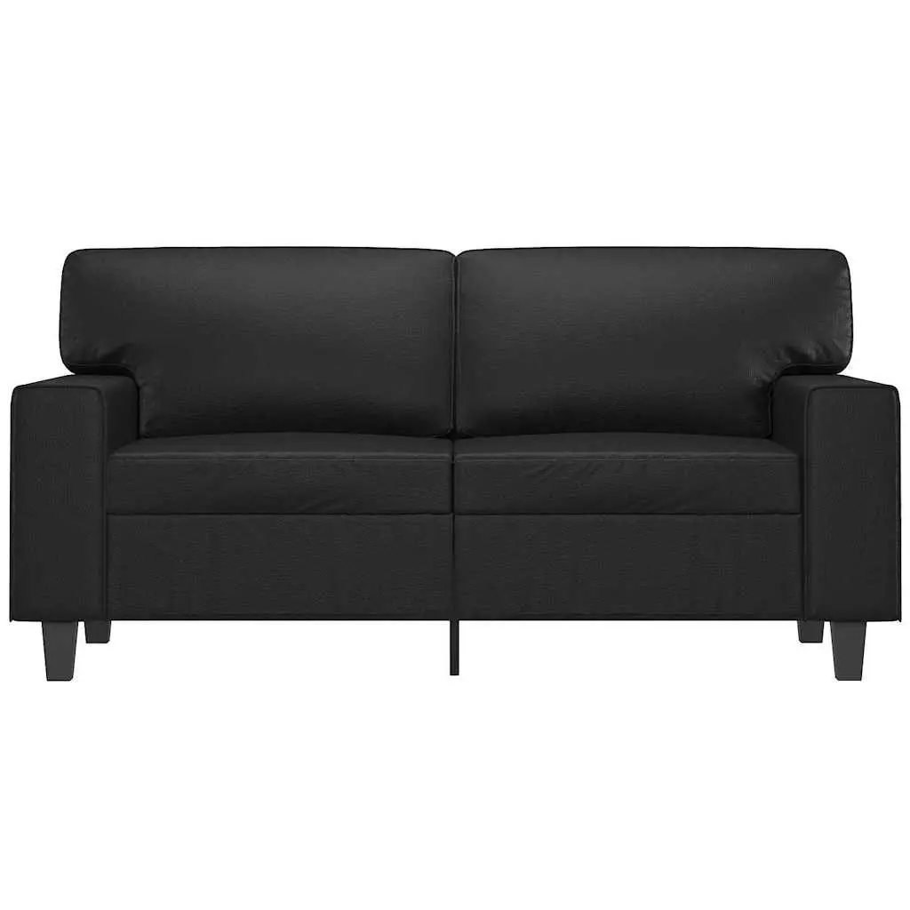 2-Seater Sofa Living Room Black 120cm Modern Faux Leather Couch
