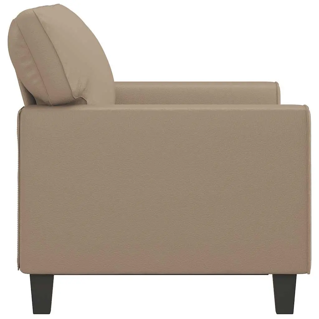 2-Seater Brown Faux Leather Sofa