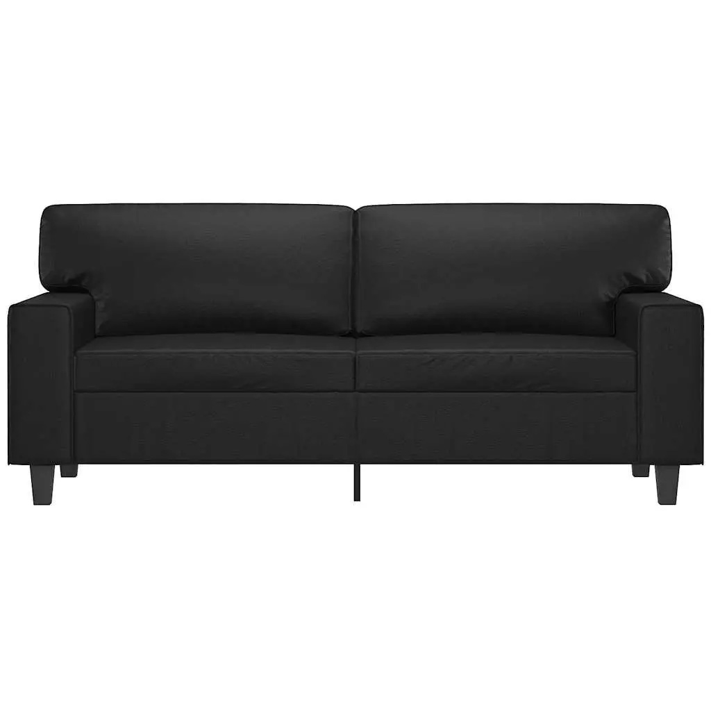Black 2-Seater Sofa, 140cm, Metal Frame
