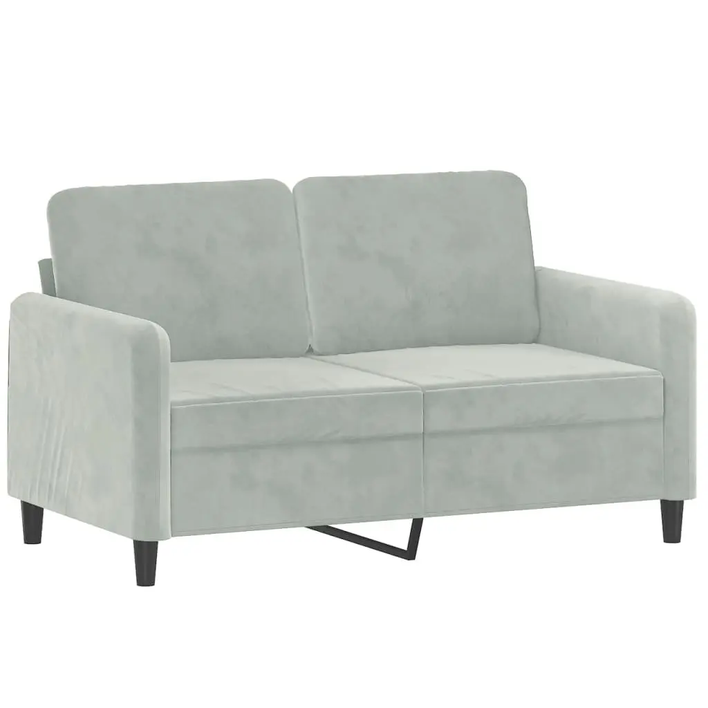 2-Seater Sofa Grey Velvet 120cm Modern Living Room Couch Comfortable Padded