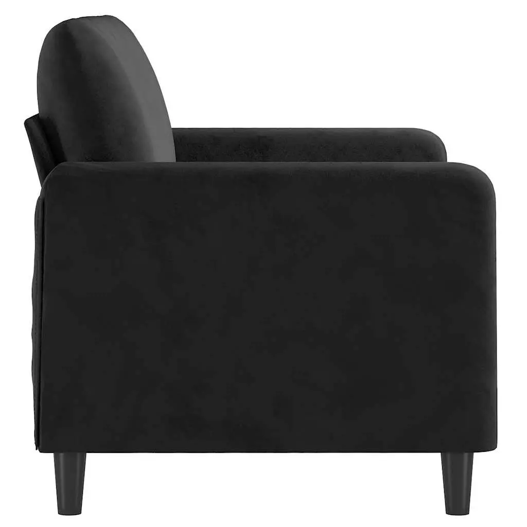 2-Seater Sofa Black 120cm Velvet Upholstered Living Room Couch Modern Design
