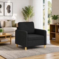 60cm Black Fabric Sofa Chair with Padded Seat