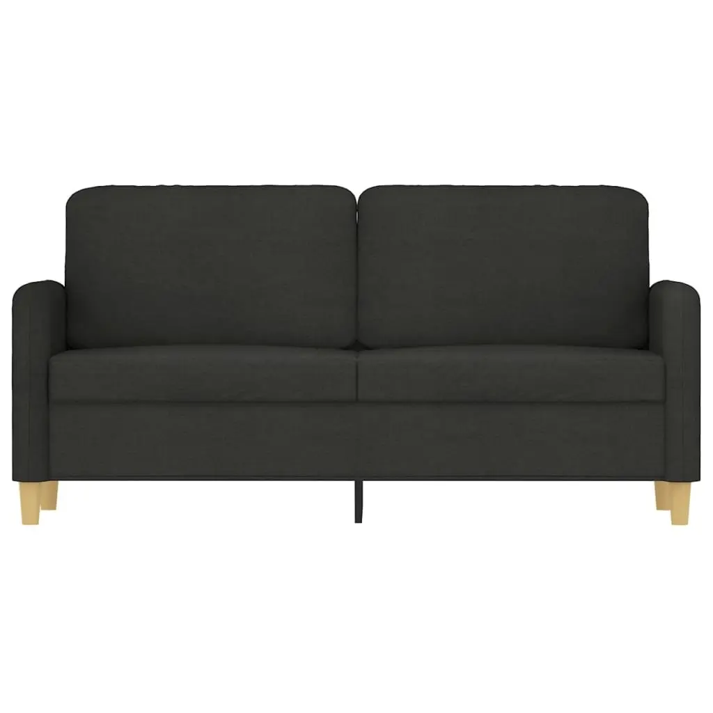 2-Seater Sofa Living Room Black 140cm Modern Fabric Upholstered Couch