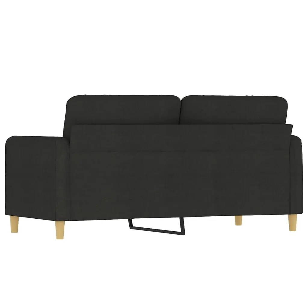 2-Seater Sofa Living Room Black 140cm Modern Fabric Upholstered Couch