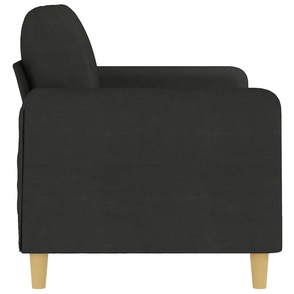 2-Seater Sofa Living Room Black 140cm Modern Fabric Upholstered Couch