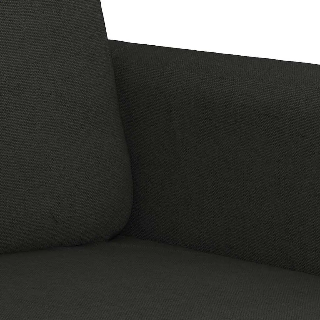 2-Seater Sofa Living Room Black 140cm Modern Fabric Upholstered Couch