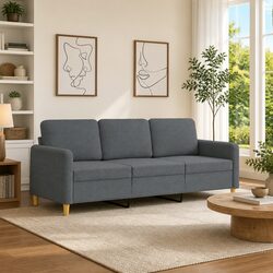 Specifications of 3-Seater Grey Fabric Sofa, 180cm