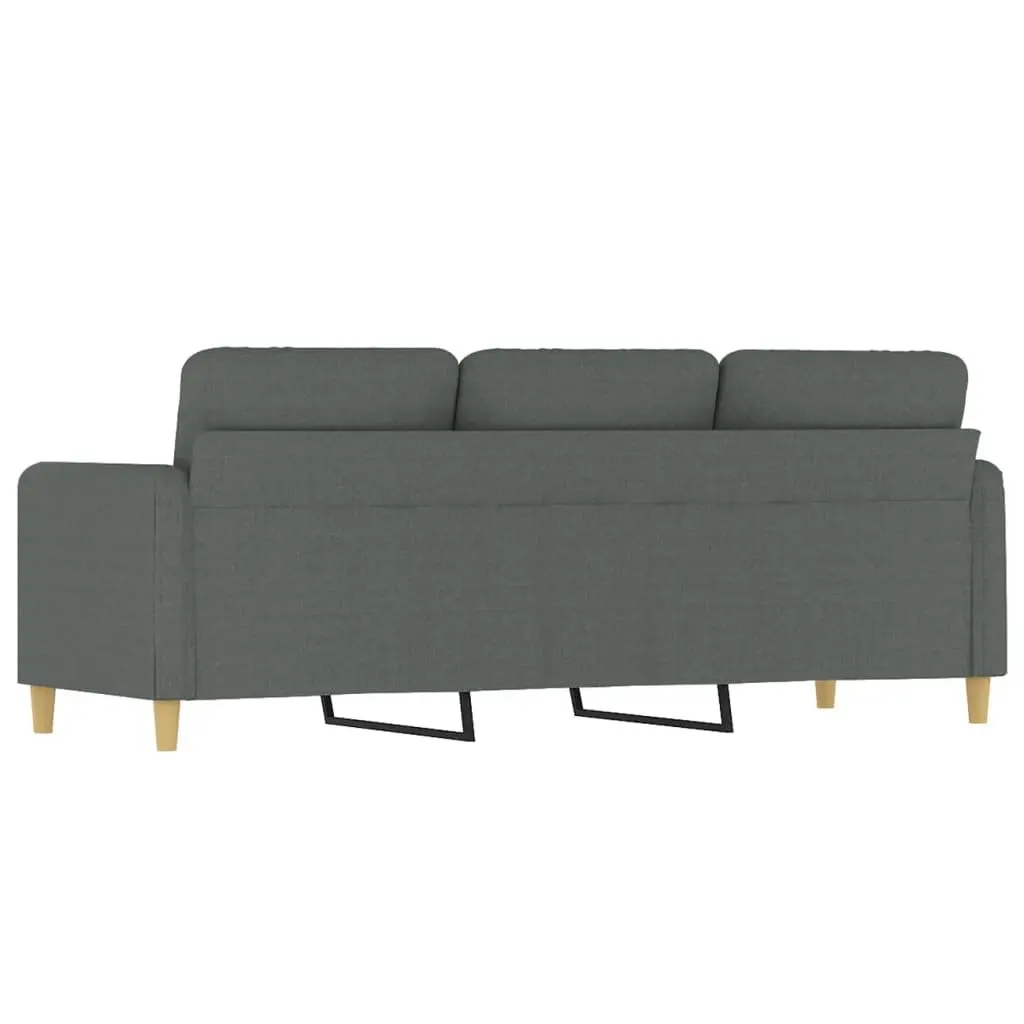 3-Seater Grey Fabric Sofa, 180cm