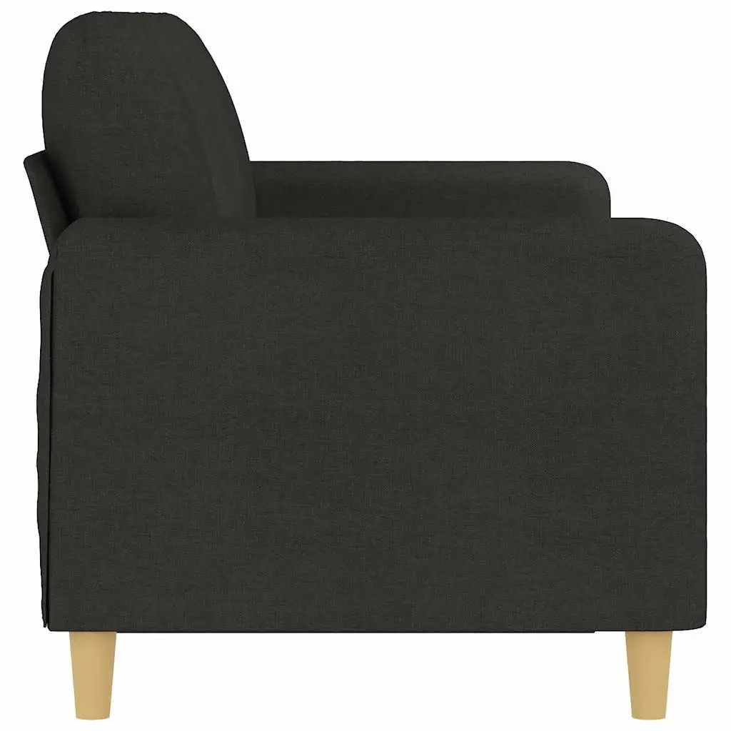 3-Seater Sofa Black Fabric Living Room Couch 180cm