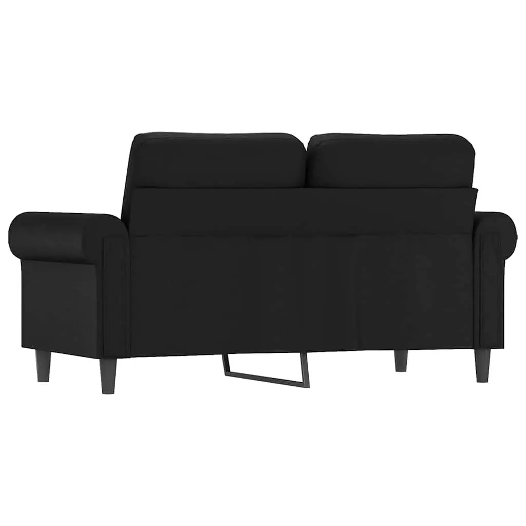 2-Seater Sofa Living Room Black 120cm Modern Faux Leather Couch