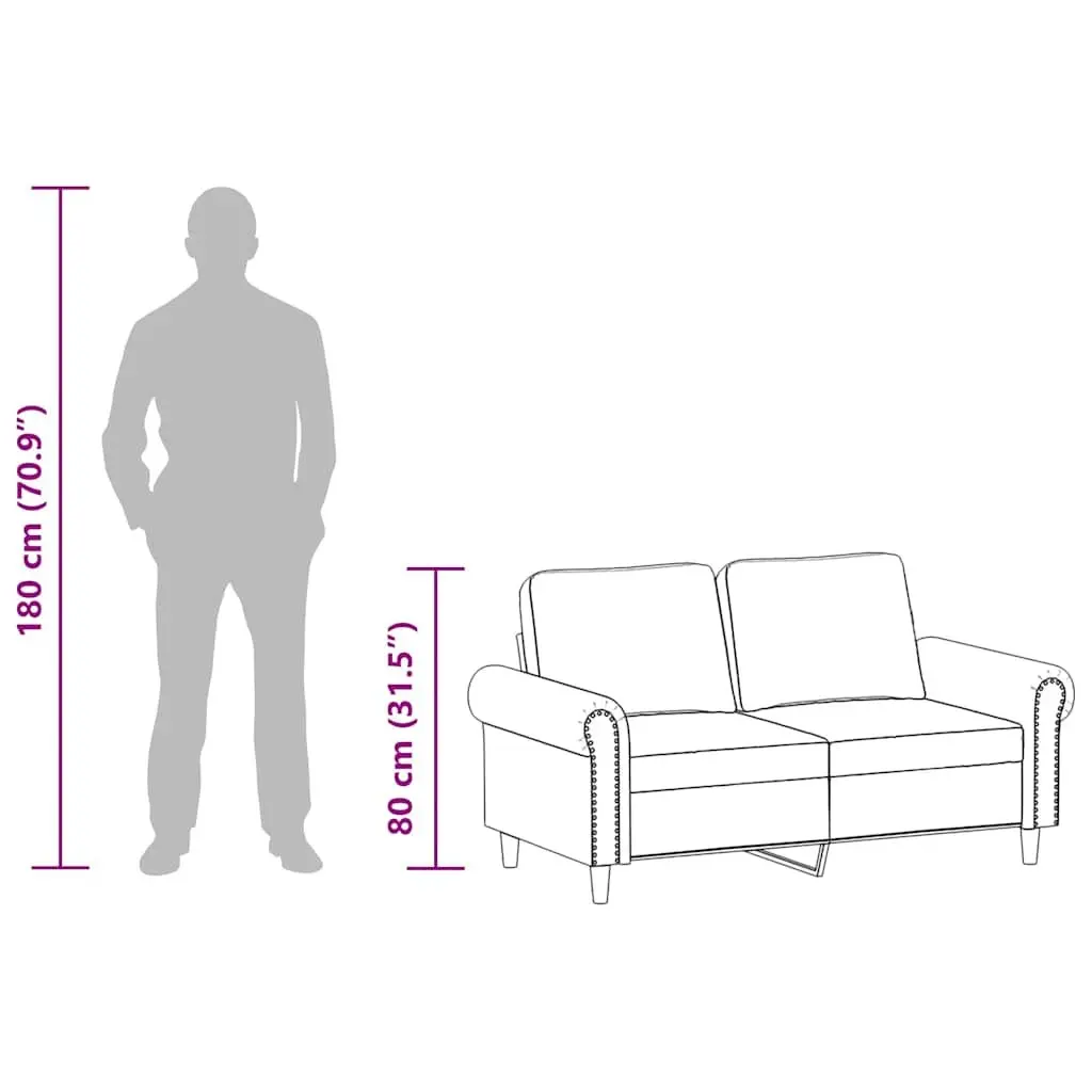 2-Seater Sofa Living Room Black 120cm Modern Faux Leather Couch