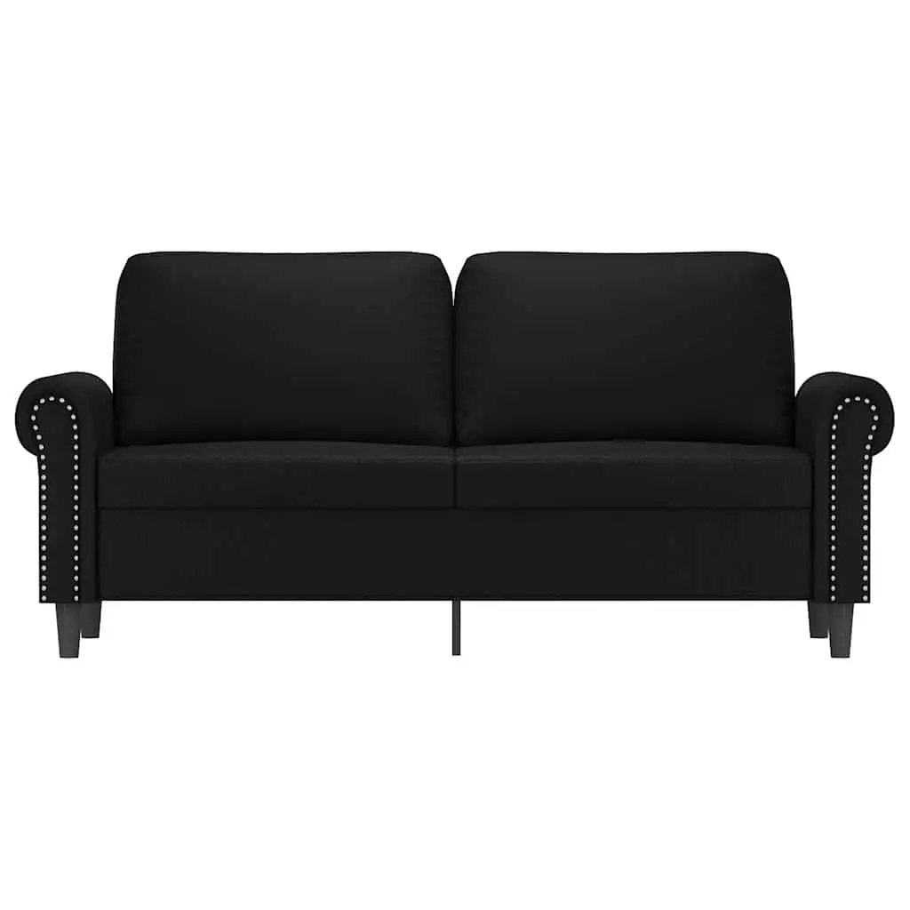 Black Faux Leather 140cm Modern Couch Seating Sofa for Living Room and Lounge