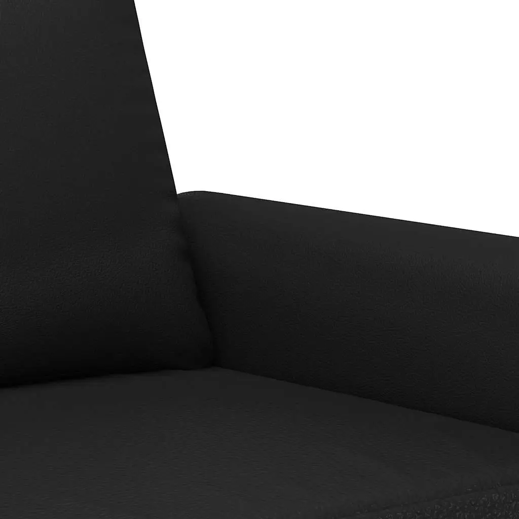 Black Faux Leather 140cm Modern Couch Seating Sofa for Living Room and Lounge