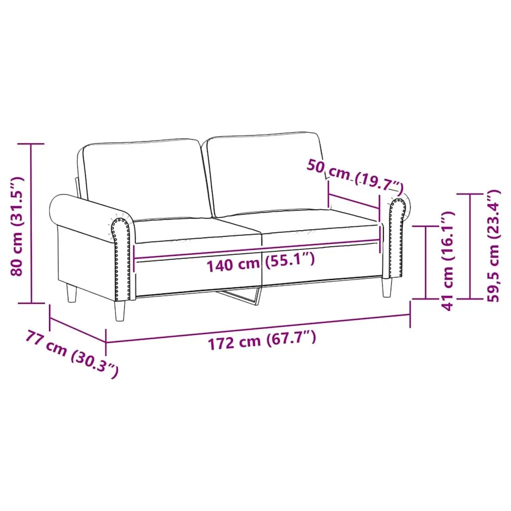 Black Faux Leather 140cm Modern Couch Seating Sofa for Living Room and Lounge