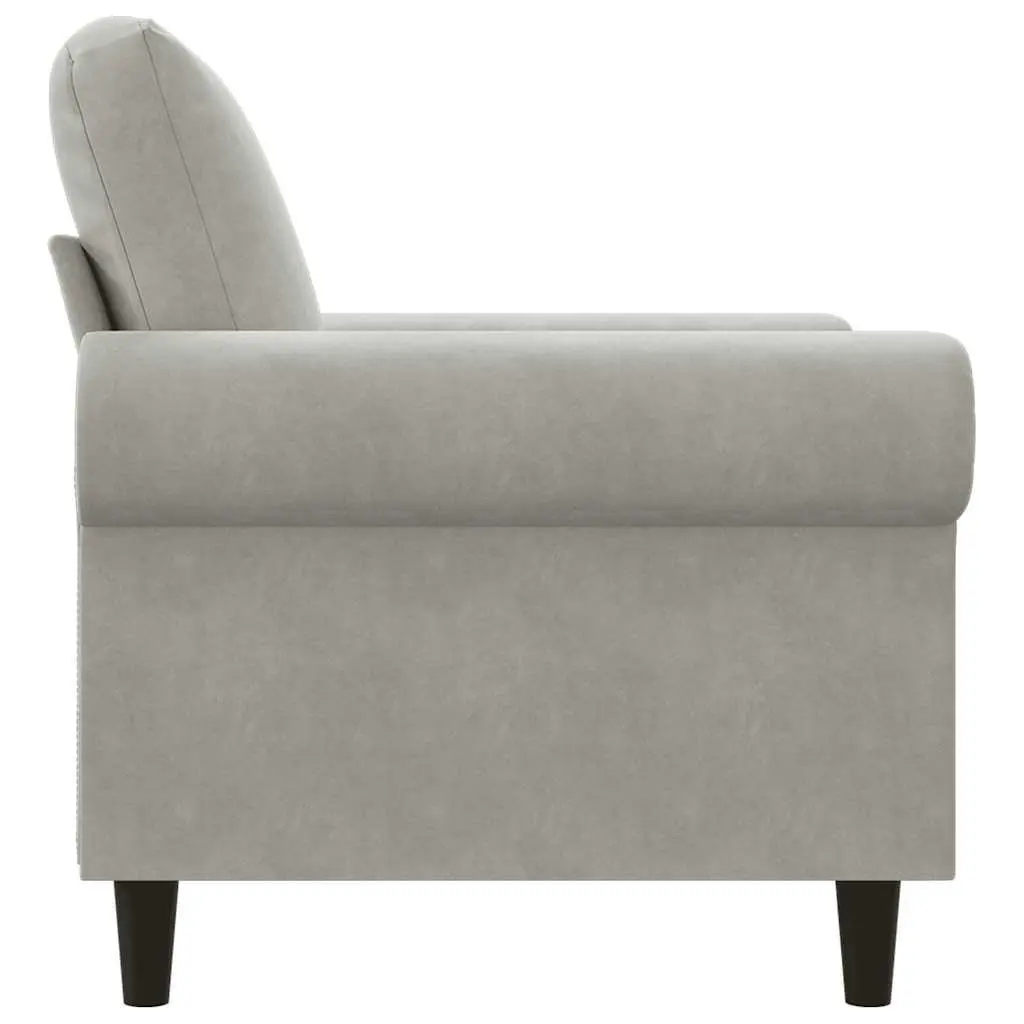 Sofa Chair Grey 60cm Velvet Armchair Comfortable Seating Living Room Furniture