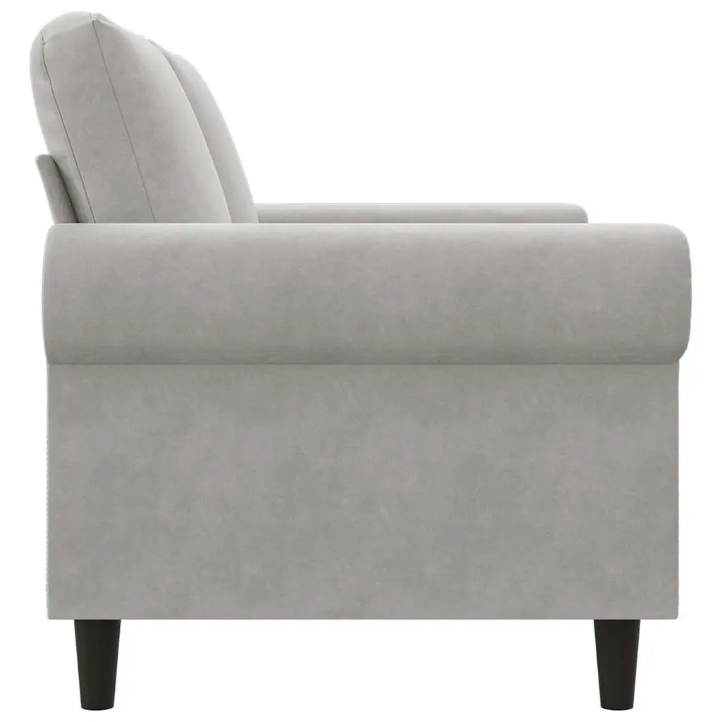 2-Seater Sofa Grey Velvet 120cm Modern Living Room Couch Comfortable Padded