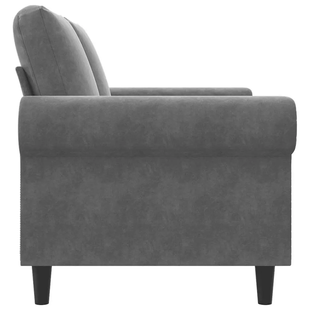 2-Seater Sofa Grey 120cm Velvet Lounge Couch Living Room Furniture