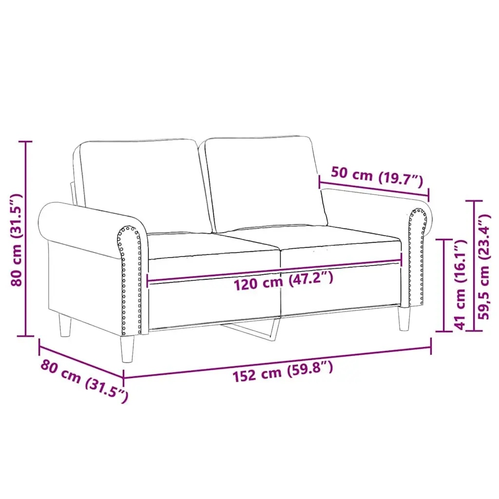 2-Seater Sofa Grey 120cm Velvet Lounge Couch Living Room Furniture