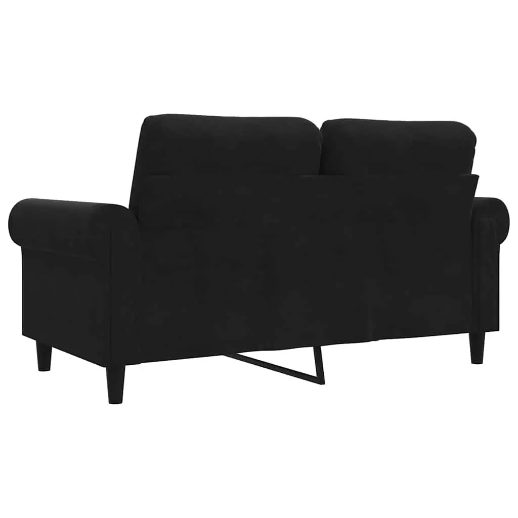 2-Seater Sofa Black 120cm Modern Living Room Couch Velvet