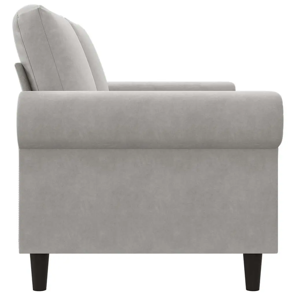 2-Seater Sofa Grey 140cm Modern Living Room Lounge Couch Velvet Upholstered