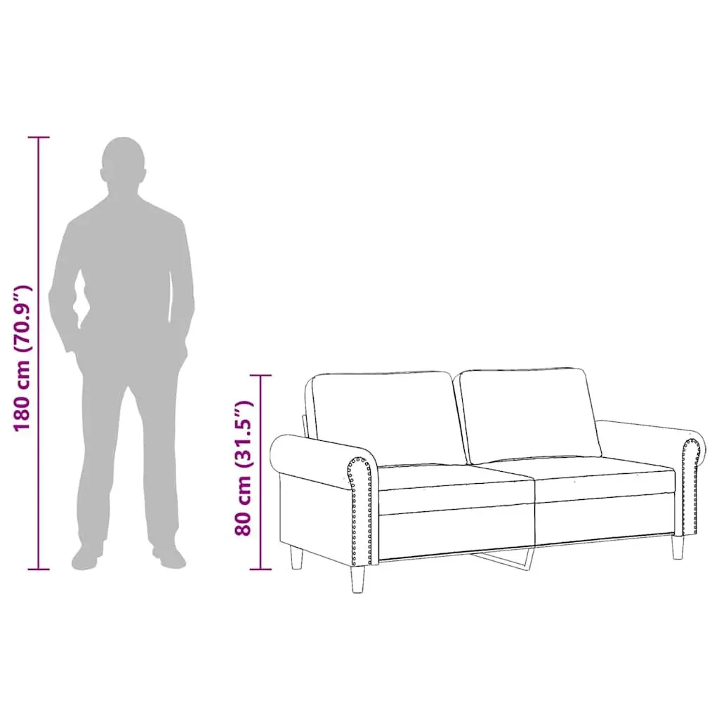 2-Seater Sofa Grey 140cm Modern Living Room Lounge Couch Velvet Upholstered