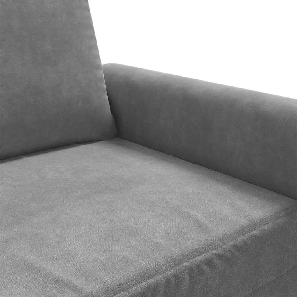 2-Seater Sofa Grey 140cm Modern Living Room Couch Velvet Upholstered Furniture