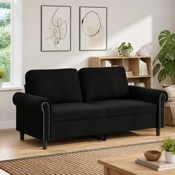 Specifications of a 140 cm Black Velvet 2-Seater Sofa