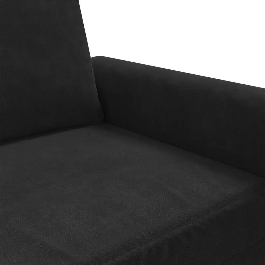 140 cm Black Velvet 2-Seater Sofa