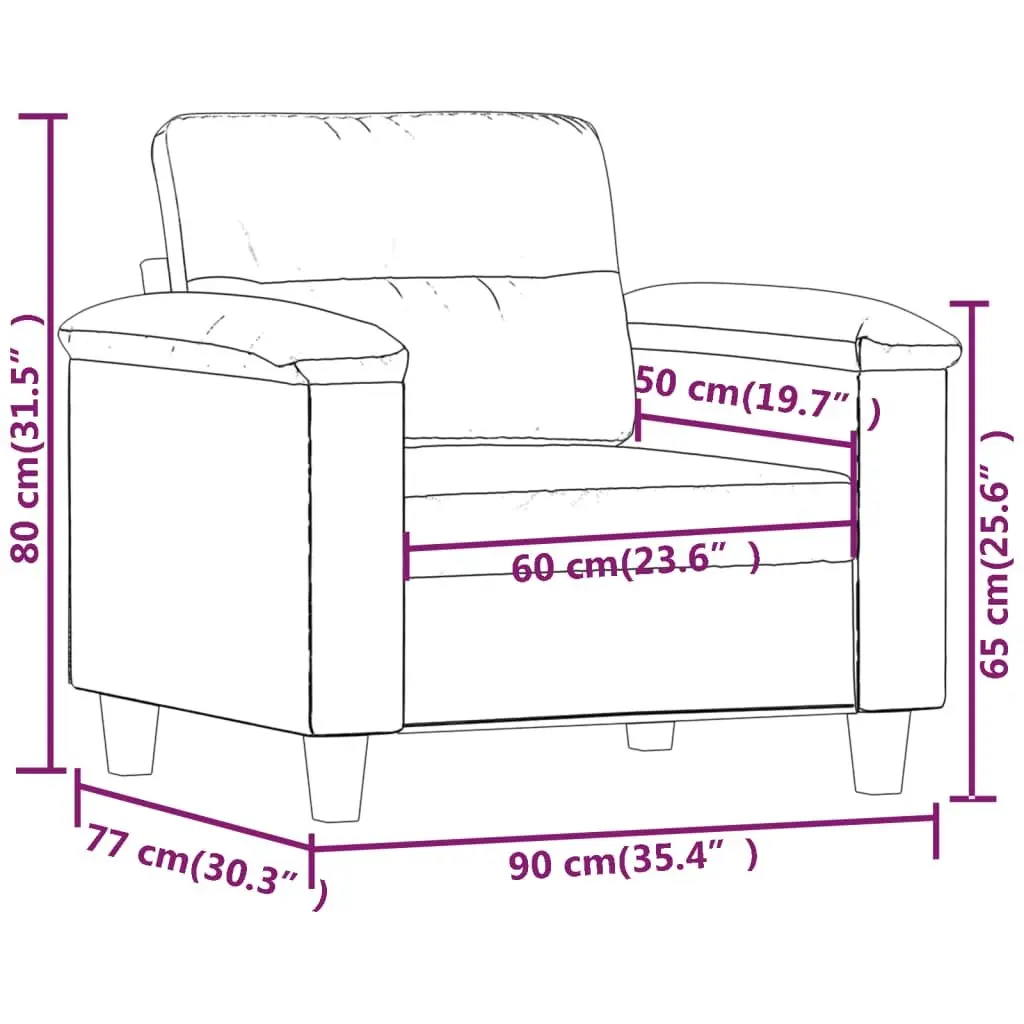 Sofa Chair for Home 60cm Modern Faux Leather Armchair