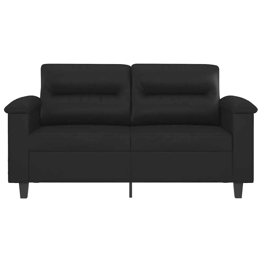 2-Seater Sofa Black 120cm Modern Lounge Couch Faux Leather Living Room Furniture