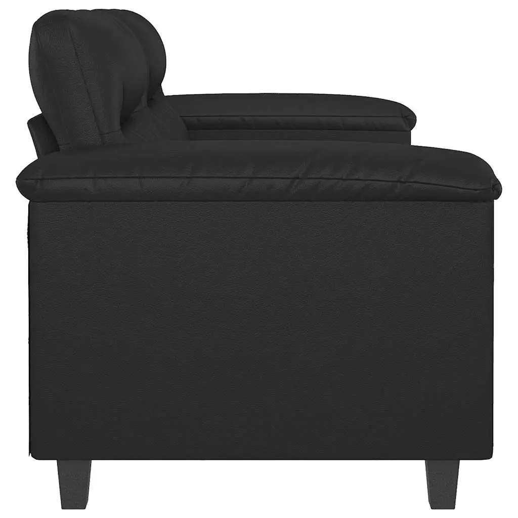 2-Seater Sofa Black 120cm Modern Lounge Couch Faux Leather Living Room Furniture