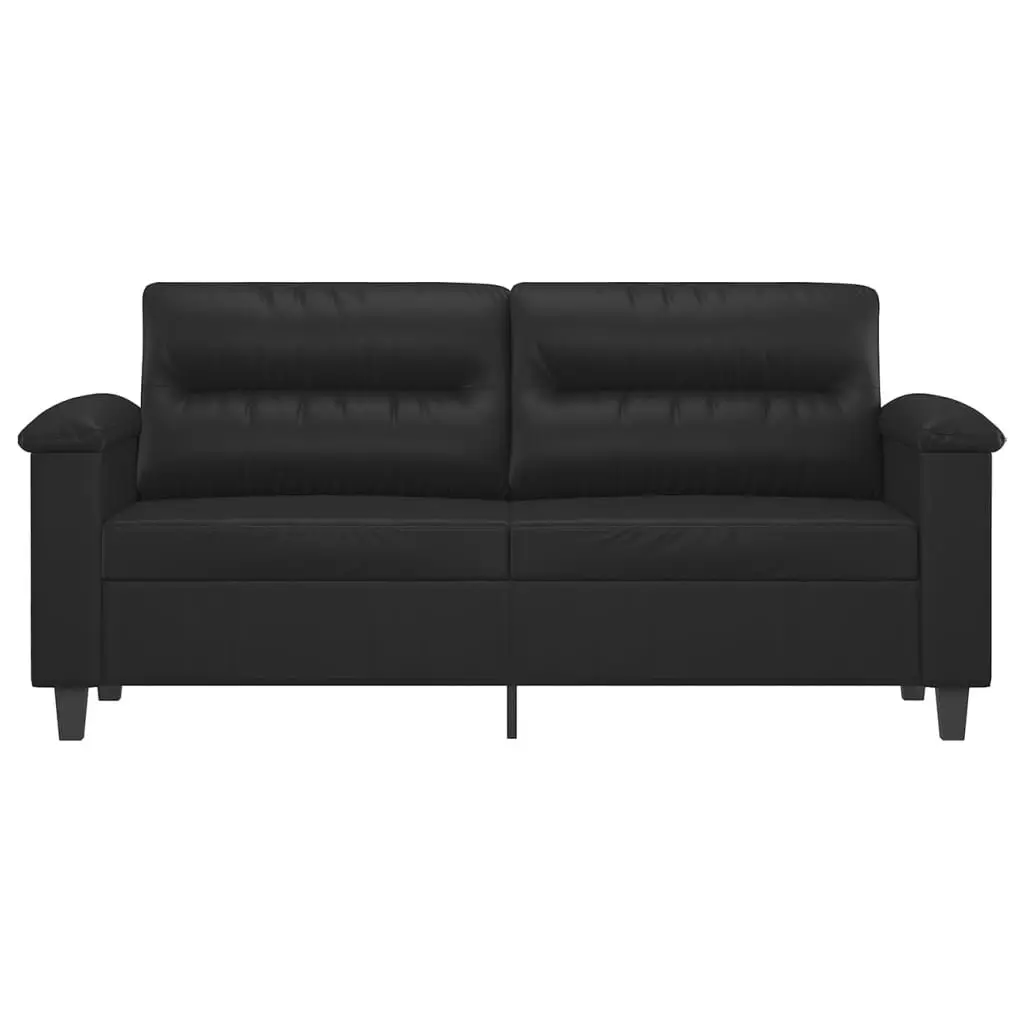 2-Seater Sofa Living Room Black 140cm Modern Couch