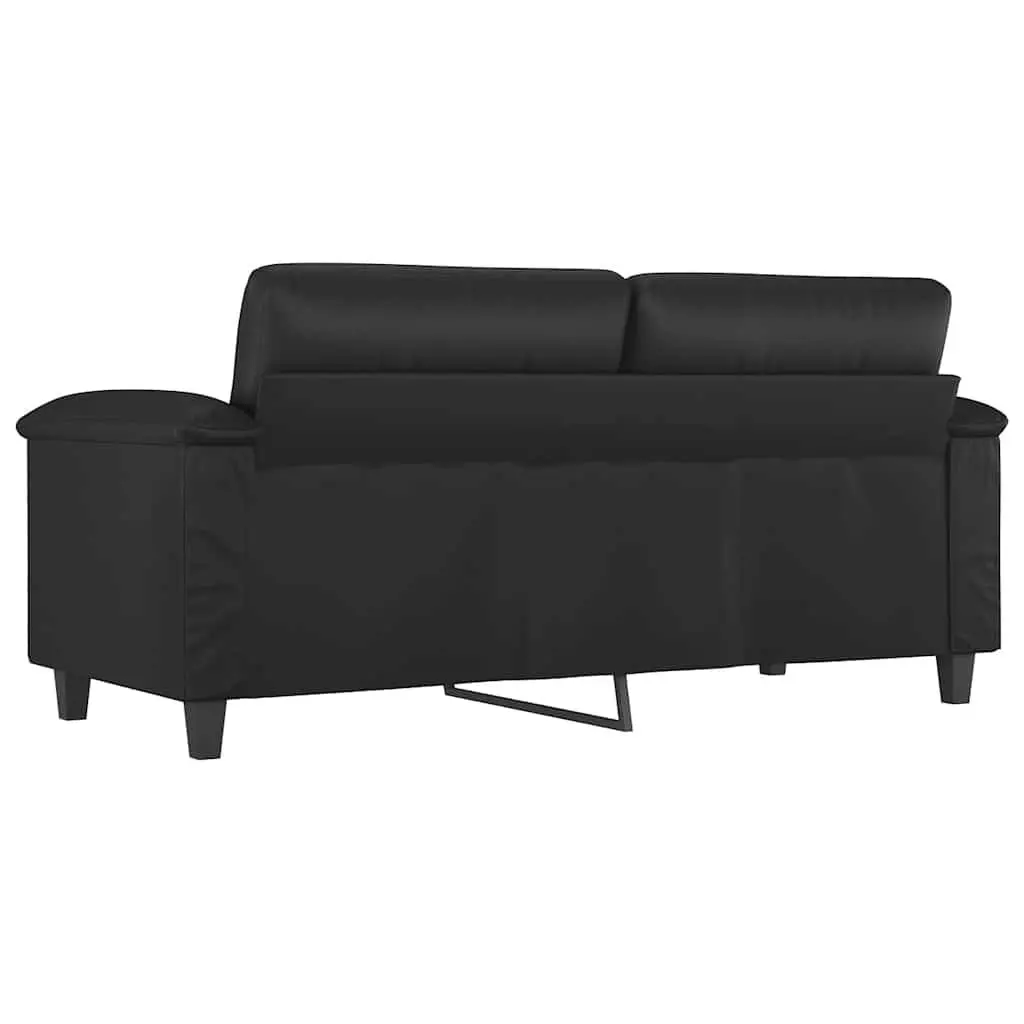 2-Seater Sofa Living Room Black 140cm Modern Couch