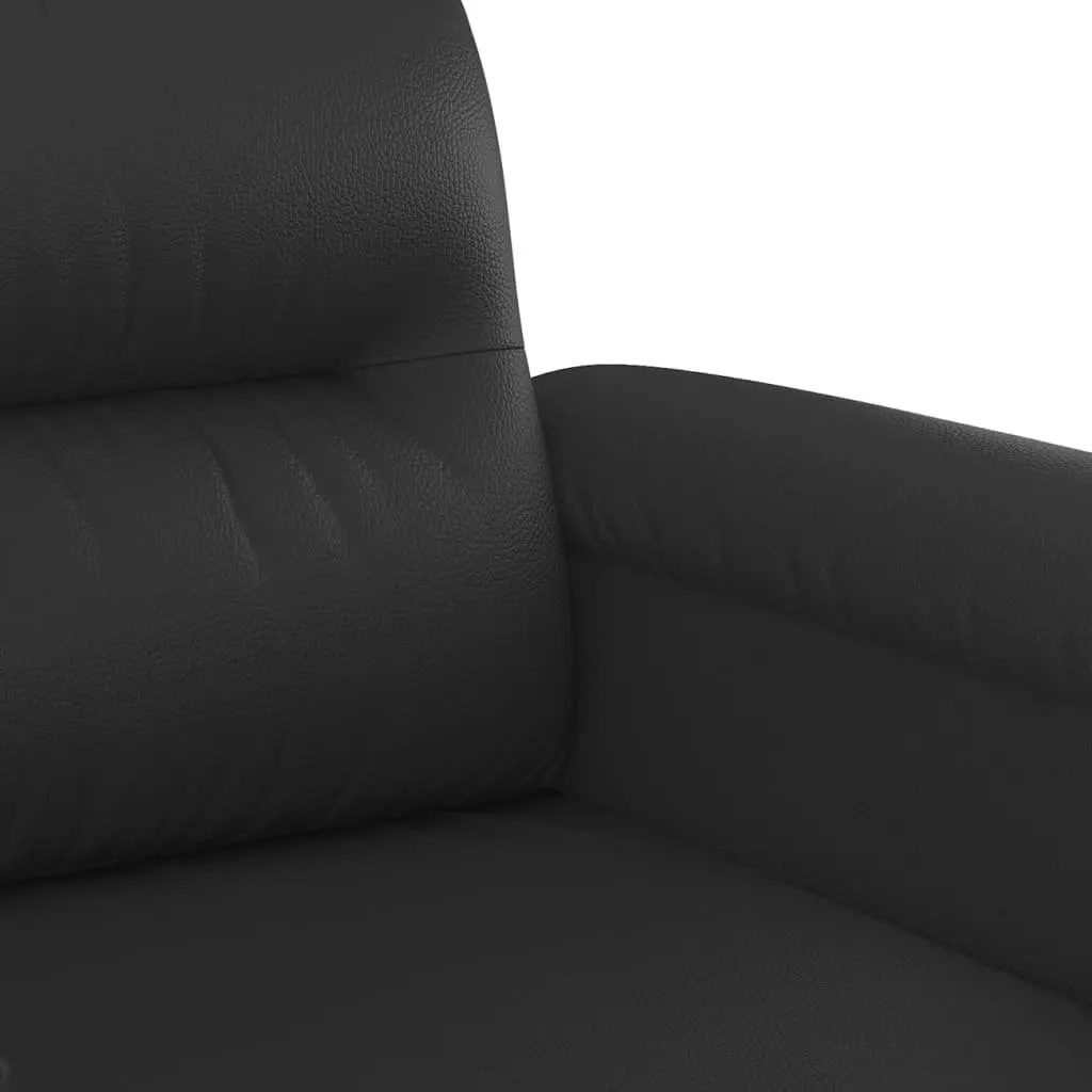 2-Seater Sofa Living Room Black 140cm Modern Couch