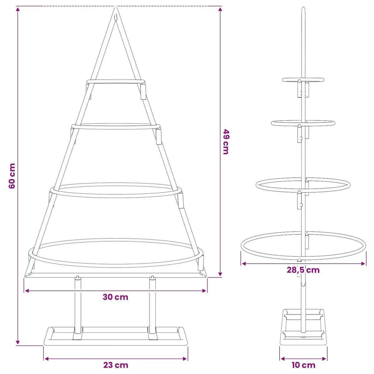 60cm Metal Christmas Tree Frame