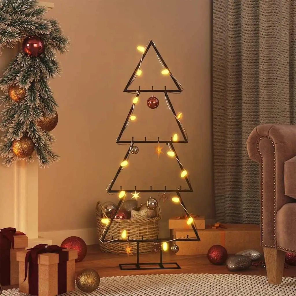 Metal Christmas Tree Frame DIY Decoration 90cm Black Disassemblable Stand