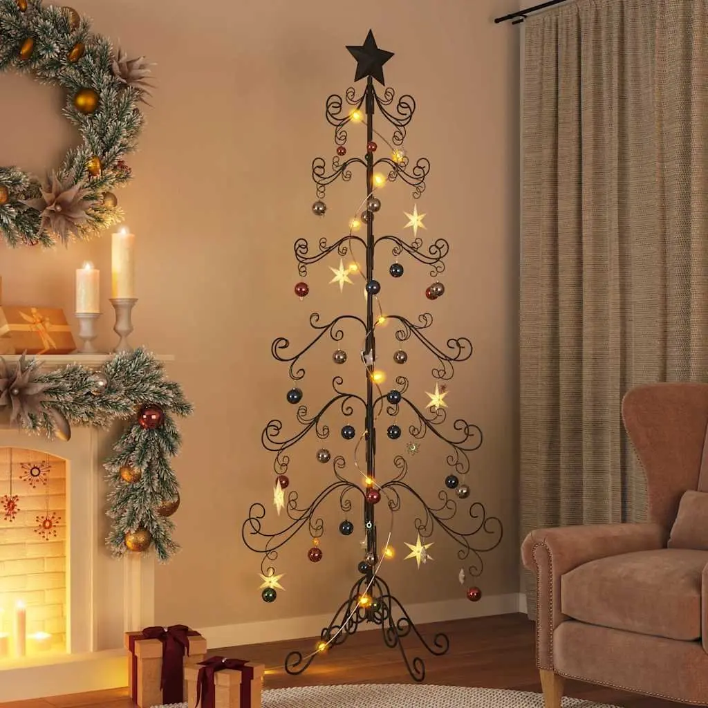 215cm Black Metal Christmas Tree Frame for DIY Decorations