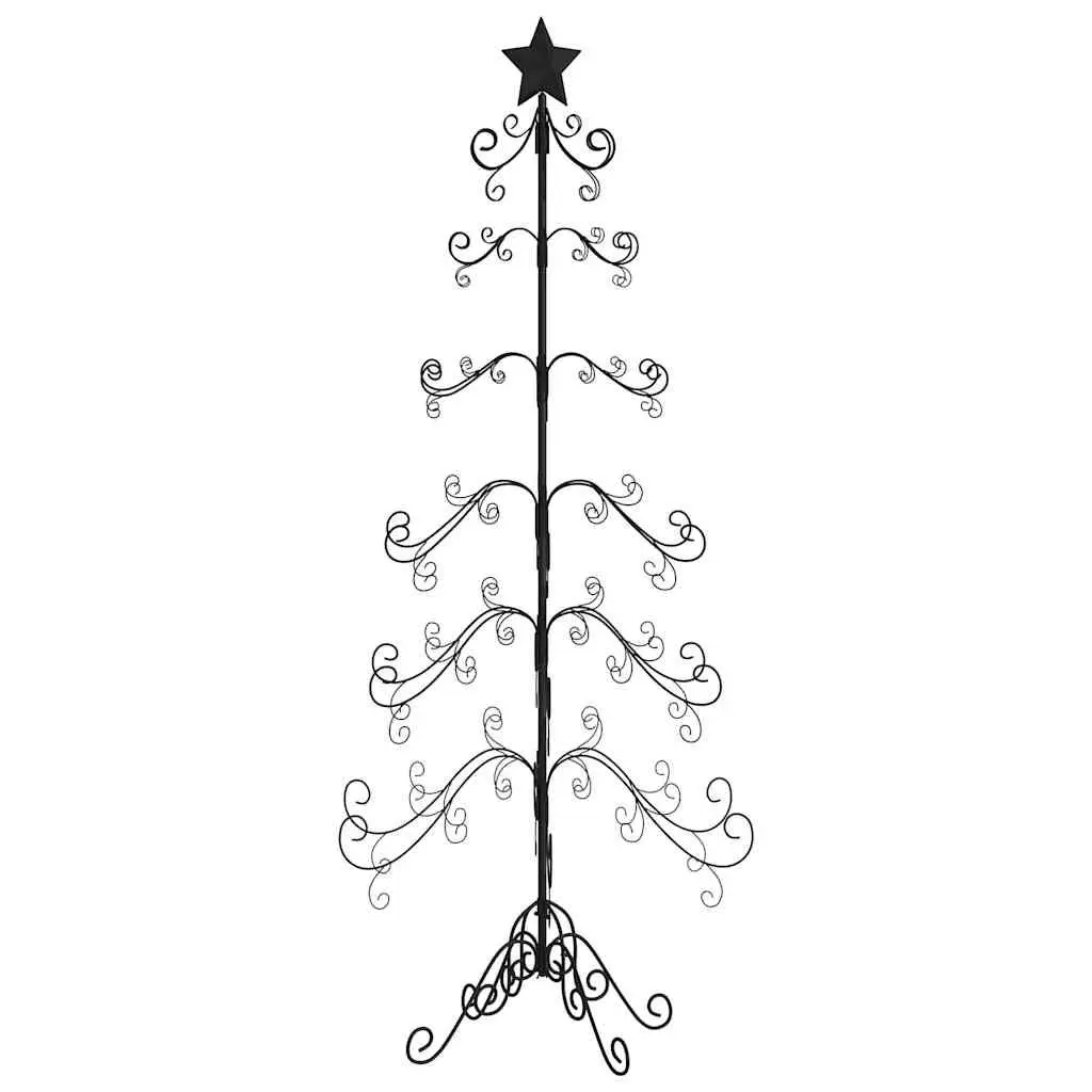 215cm Black Metal Christmas Tree Frame for DIY Decorations