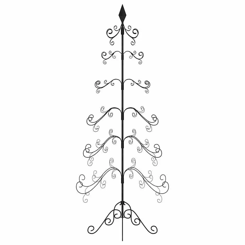 215cm Black Metal Christmas Tree Frame for DIY Decorations