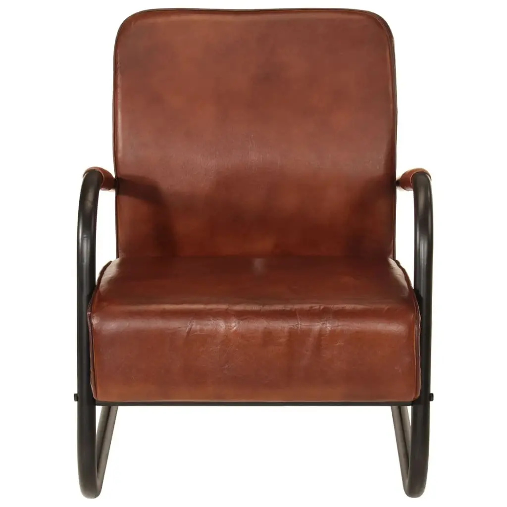 Brown Leather Armchair Living Room Single Sofa Chair