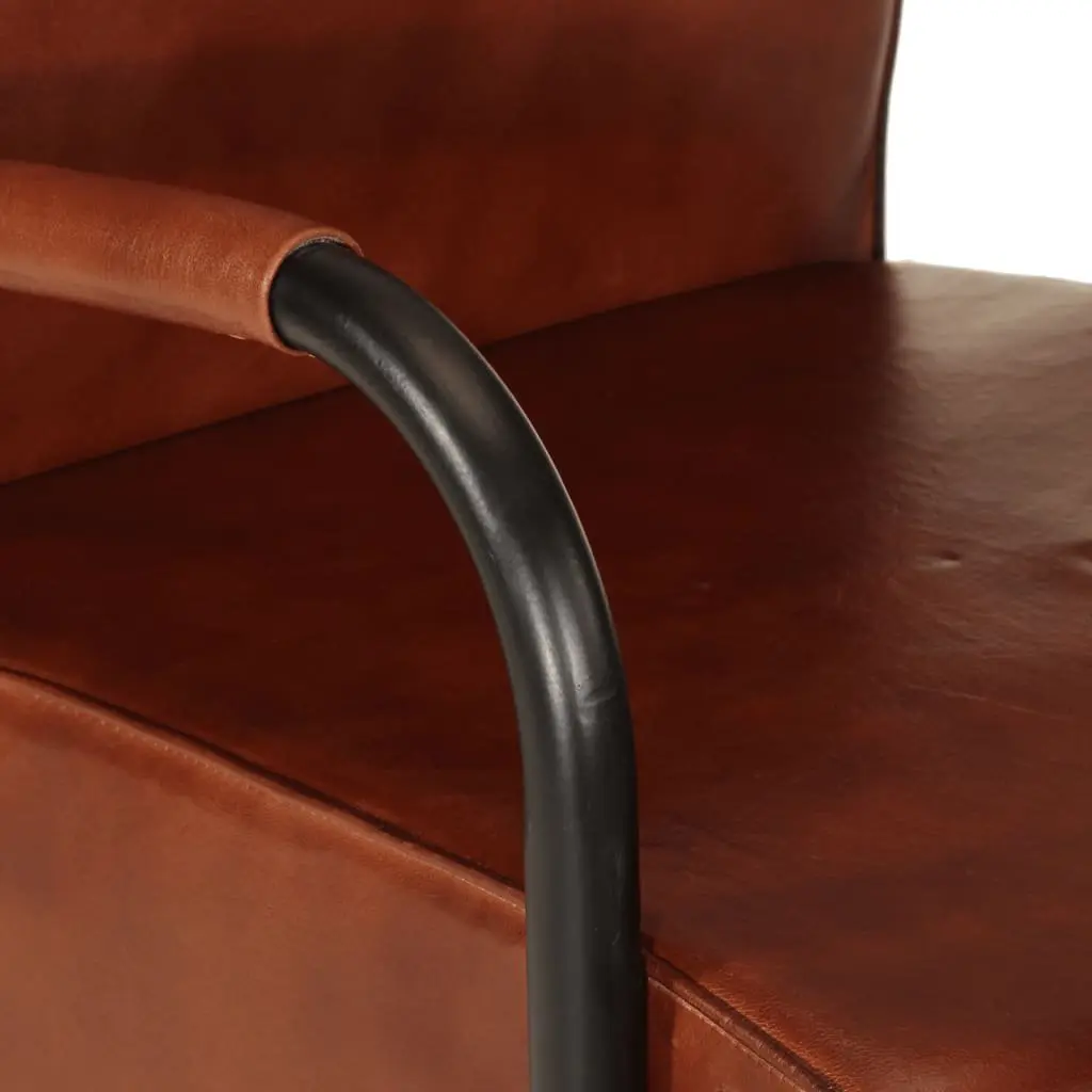 Brown Leather Armchair Living Room Single Sofa Chair