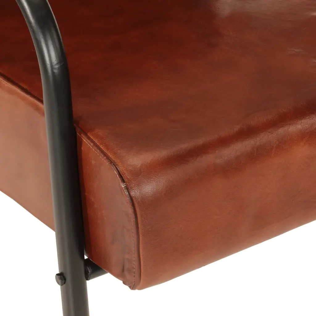 Brown Leather Armchair Living Room Single Sofa Chair