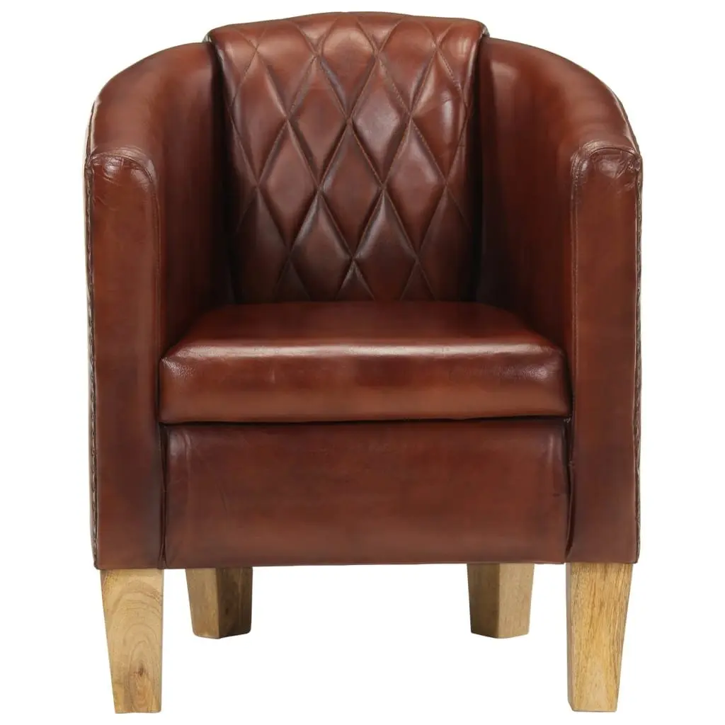 Brown Tub Chair with Padded Seat
