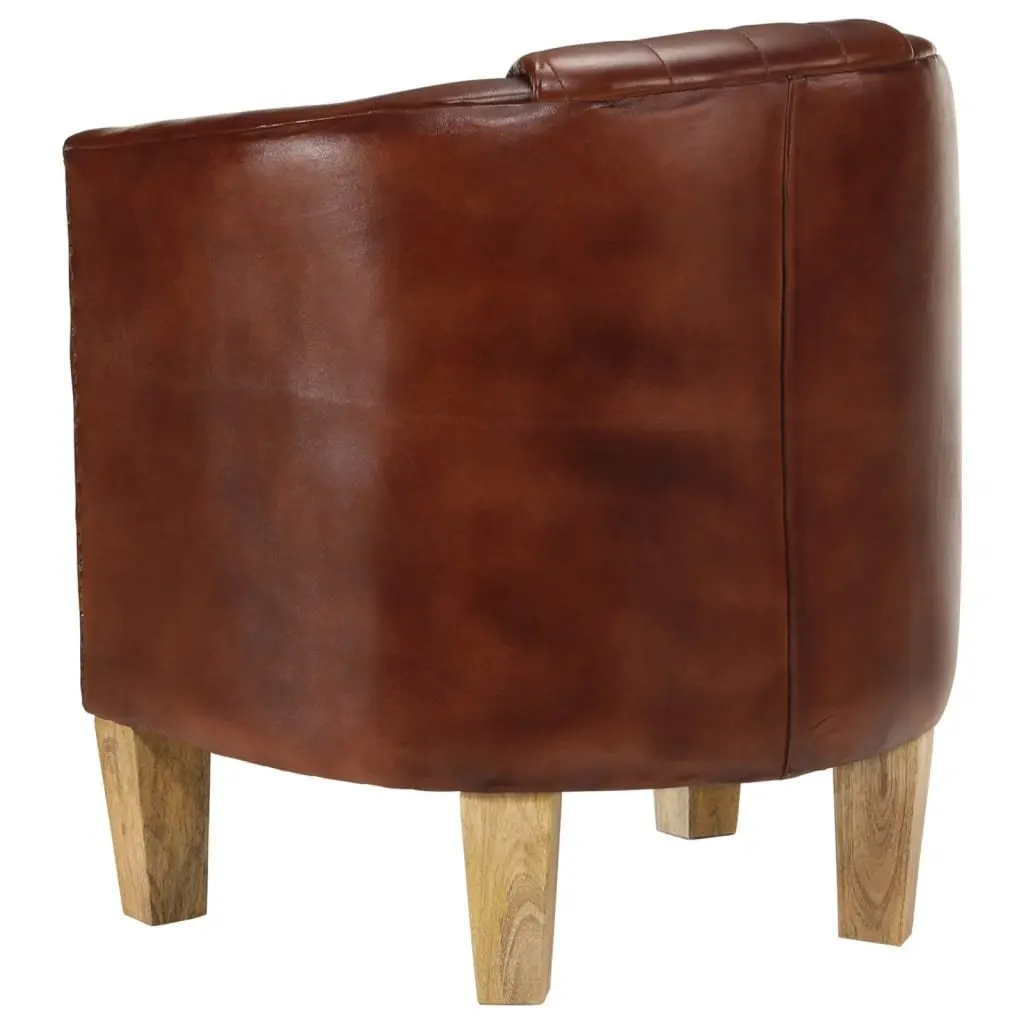 Brown Tub Chair with Padded Seat