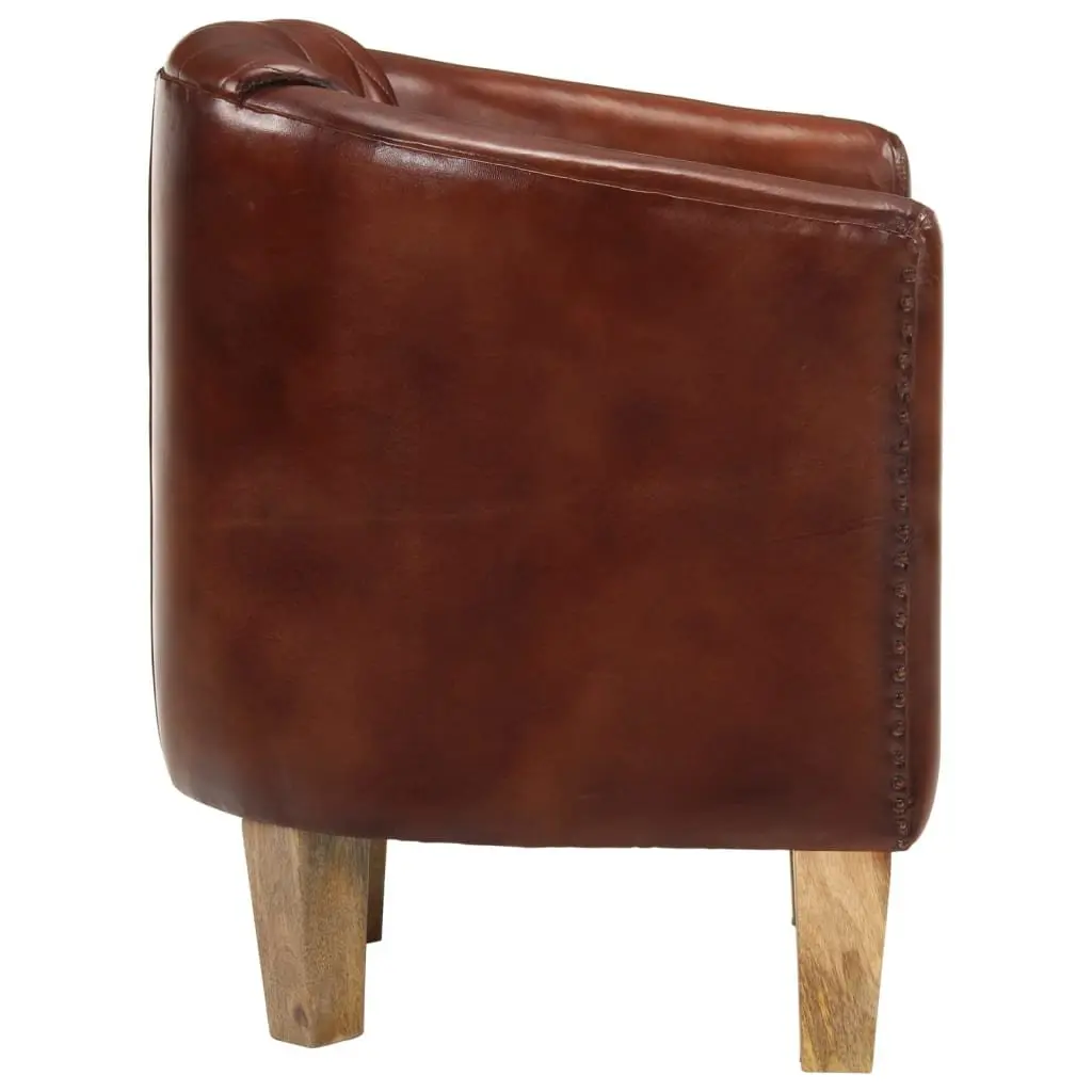 Brown Tub Chair with Padded Seat