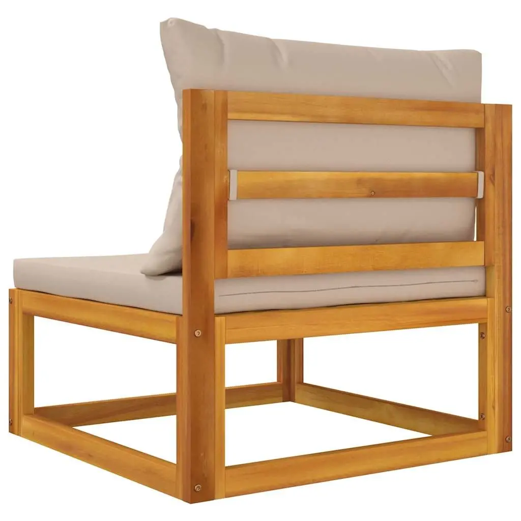 Garden Sofa Set with Cushions and Solid Wood Table