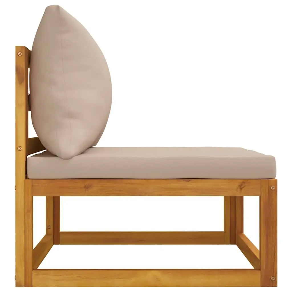 Garden Sofa Set with Cushions and Solid Wood Table