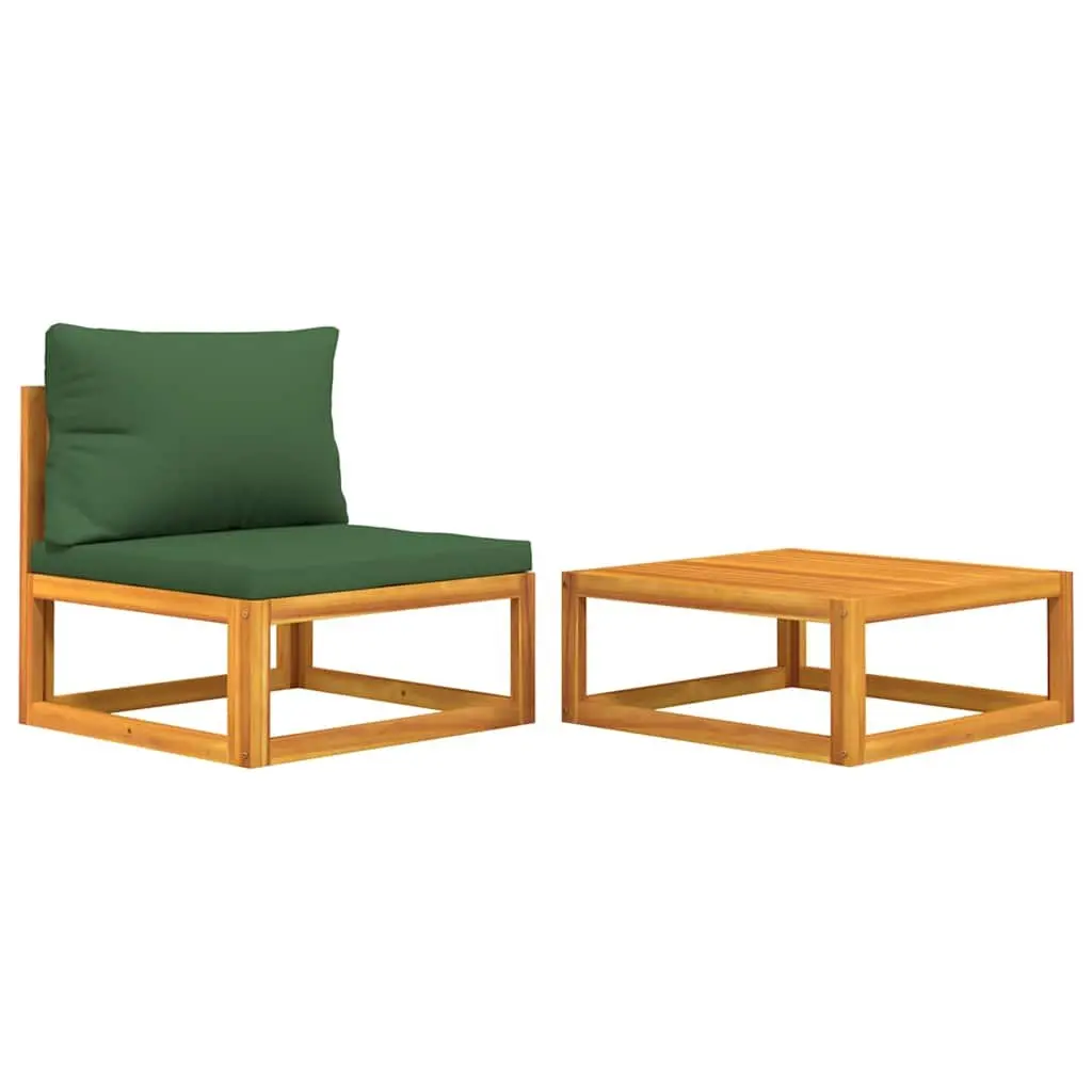 Outdoor Sectional Sofa Set 2 Piece Garden Lounge with Coffee Table